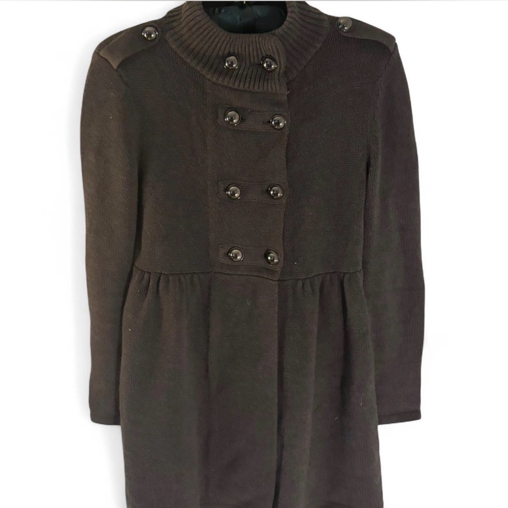 light grey Double-Breasted Knit Coat